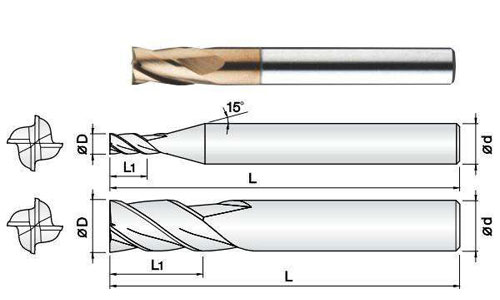 4 Flute Flat End Mill